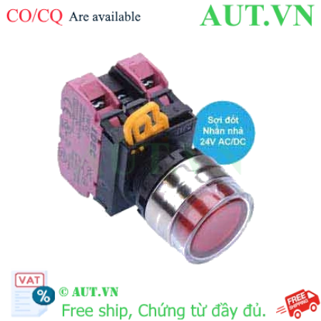 Ảnh của Nút nhấn nhả có đèn IDEC YW4L-MF2E02Q7R 24VAC/DC D22 2NC (Đỏ)