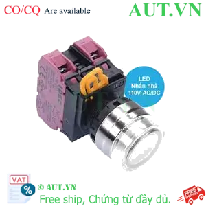 Ảnh của Nút nhấn nhả có đèn IDEC YW4L-MF2E02QHPW 110VAC D22 2NC (Trắng)