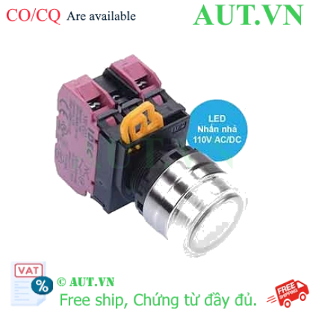 Ảnh của Nút nhấn nhả có đèn IDEC YW4L-MF2E02QHPW 110VAC D22 2NC (Trắng)