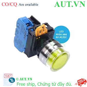 Ảnh của Nút nhấn nhả có đèn IDEC YW4L-MF2E10Q2Y 6VAC/DC D22 1NO (Vàng)