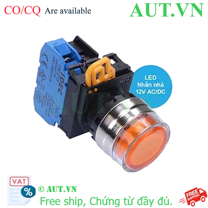 Ảnh của Nút nhấn nhả có đèn IDEC YW4L-MF2E10Q3A 12VAC/DC D22 1NO (Hổ phách)