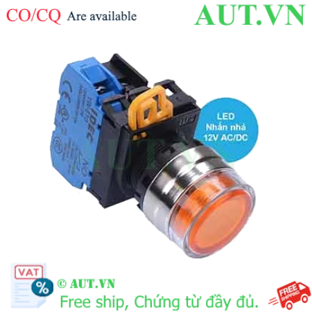 Ảnh của Nút nhấn nhả có đèn IDEC YW4L-MF2E10Q3A 12VAC/DC D22 1NO (Hổ phách)