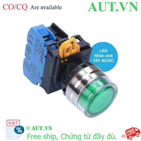 Ảnh của Nút nhấn nhả có đèn IDEC YW4L-MF2E10Q3G 12VAC/DC D22 1NO (Xanh)