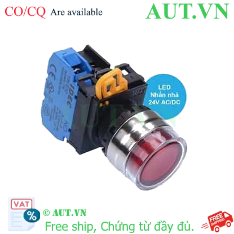Ảnh của Nút nhấn nhả có đèn IDEC YW4L-MF2E10Q4R 24VAC/DC D22 1NO (Đỏ)