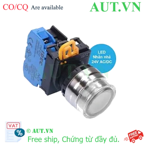 Ảnh của Nút nhấn nhả có đèn IDEC YW4L-MF2E10Q4W 24VAC/DC D22 1NO (Trắng)