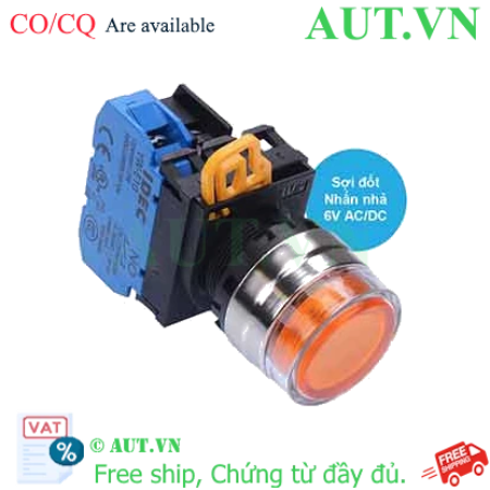 Ảnh của Nút nhấn nhả có đèn IDEC YW4L-MF2E10Q5A 6VAC/DC D22 1NO (Hổ phách)