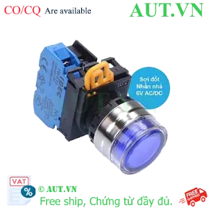 Ảnh của Nút nhấn nhả có đèn IDEC YW4L-MF2E10Q5S 6VAC/DC D22 1NO (Xanh)