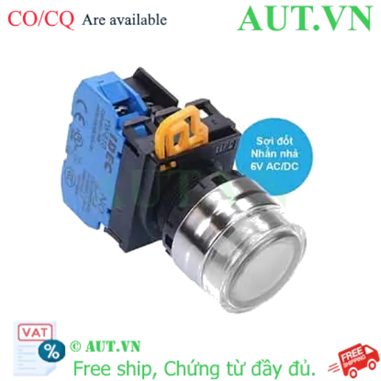 Ảnh của Nút nhấn nhả có đèn IDEC YW4L-MF2E10Q5W 6VAC/DC D22 1NO (Trắng)