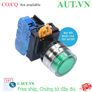 Ảnh của Nút nhấn nhả có đèn IDEC YW4L-MF2E10Q5Y 6VAC/DC D22 1NO (Vàng)
