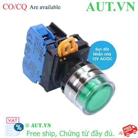 Ảnh của Nút nhấn nhả có đèn IDEC YW4L-MF2E10Q5Y 6VAC/DC D22 1NO (Vàng)