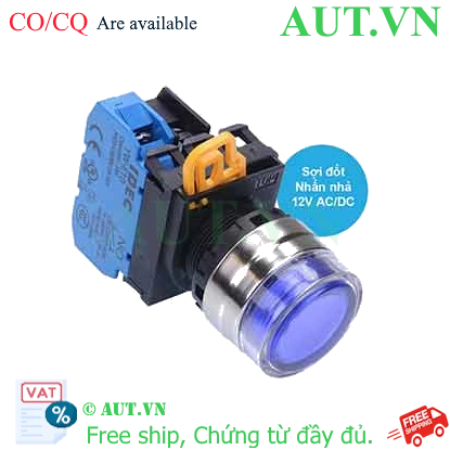 Ảnh của Nút nhấn nhả có đèn IDEC YW4L-MF2E10Q6S 12VAC/DC D22 1NO (Xanh)