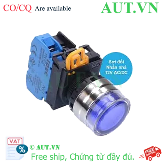 Ảnh của Nút nhấn nhả có đèn IDEC YW4L-MF2E10Q6S 12VAC/DC D22 1NO (Xanh)