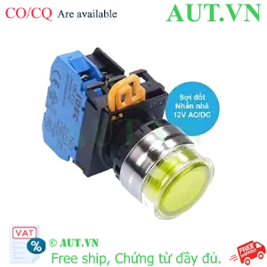 Ảnh của Nút nhấn nhả có đèn IDEC YW4L-MF2E10Q6Y 12VAC/DC D22 1NO (Vàng)