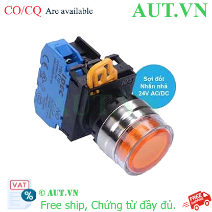 Ảnh của Nút nhấn nhả có đèn IDEC YW4L-MF2E10Q7A 24VAC/DC D22 1NO (Hổ phách)