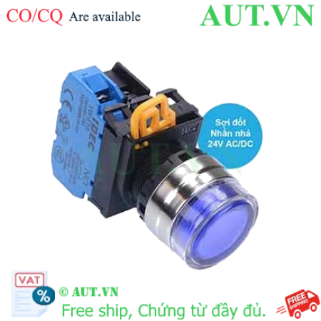 Ảnh của Nút nhấn nhả có đèn IDEC YW4L-MF2E10Q7S 24VAC/DC D22 1NO (Xanh)