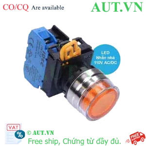 Ảnh của Nút nhấn nhả có đèn IDEC YW4L-MF2E10QHA 110VAC D22 1NO (Hổ phách)