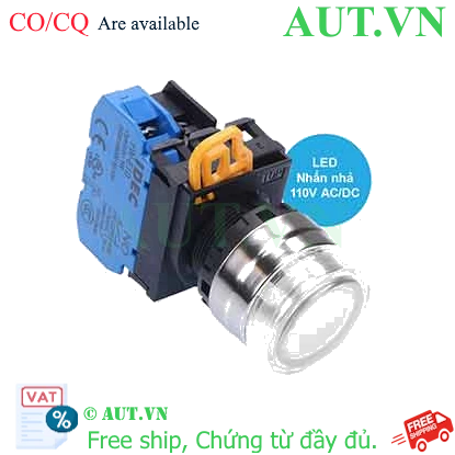 Ảnh của Nút nhấn nhả có đèn IDEC YW4L-MF2E10QHPW 110VAC D22 1NO (Trắng)