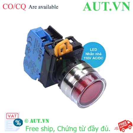 Ảnh của Nút nhấn nhả có đèn IDEC YW4L-MF2E10QHR 110VAC D22 1NO (Đỏ)
