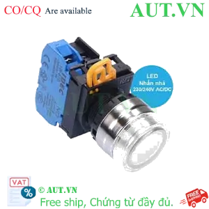 Ảnh của Nút nhấn nhả có đèn IDEC YW4L-MF2E10QM3PW 220VAC D22 1NO (Trắng)