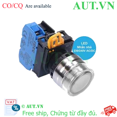Ảnh của Nút nhấn nhả có đèn IDEC YW4L-MF2E10QM3W 220VAC D22 1NO (Trắng)