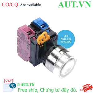 Ảnh của Nút nhấn nhả có đèn IDEC YW4L-MF2E11Q2PW 6VAC/DC D22 1NO+1NC (Trắng)