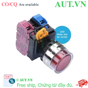 Ảnh của Nút nhấn nhả có đèn IDEC YW4L-MF2E11Q2R 6VAC/DC D22 1NO+1NC (Đỏ)