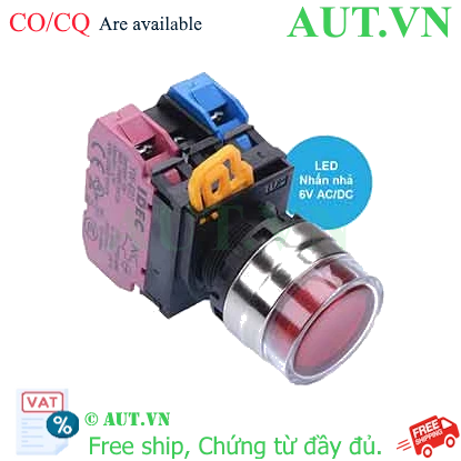 Ảnh của Nút nhấn nhả có đèn IDEC YW4L-MF2E11Q2R 6VAC/DC D22 1NO+1NC (Đỏ)