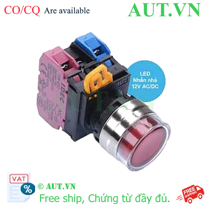 Ảnh của Nút nhấn nhả có đèn IDEC YW4L-MF2E11Q3R 12VAC/DC D22 1NO+1NC (Đỏ)