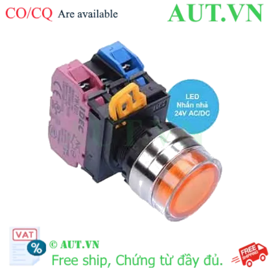 Ảnh của Nút nhấn nhả có đèn IDEC YW4L-MF2E11Q4A 24VAC/DC D22 1NO+1NC (Hổ phách)