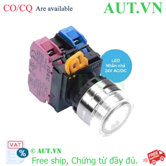 Ảnh của Nút nhấn nhả có đèn IDEC YW4L-MF2E11Q4PW 24VAC/DC D22 1NO+1NC (Trắng)