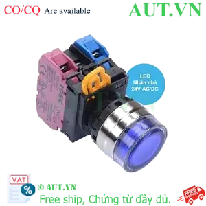Ảnh của Nút nhấn nhả có đèn IDEC YW4L-MF2E11Q4S 24VAC/DC D22 1NO+1NC (Xanh)