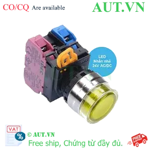 Ảnh của Nút nhấn nhả có đèn IDEC YW4L-MF2E11Q4Y 24VAC/DC D22 1NO+1NC (Vàng)