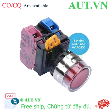 Ảnh của Nút nhấn nhả có đèn IDEC YW4L-MF2E11Q5R 6VAC/DC D22 1NO+1NC (Đỏ)