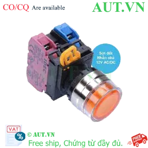 Ảnh của Nút nhấn nhả có đèn IDEC YW4L-MF2E11Q6A 12VAC/DC D22 1NO+1NC (Hổ phách)
