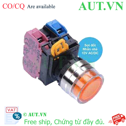 Ảnh của Nút nhấn nhả có đèn IDEC YW4L-MF2E11Q6A 12VAC/DC D22 1NO+1NC (Hổ phách)