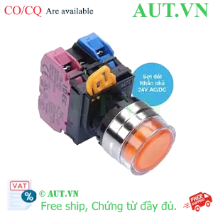 Ảnh của Nút nhấn nhả có đèn IDEC YW4L-MF2E11Q7A 24VAC/DC D22 1NO+1NC (Hổ phách)