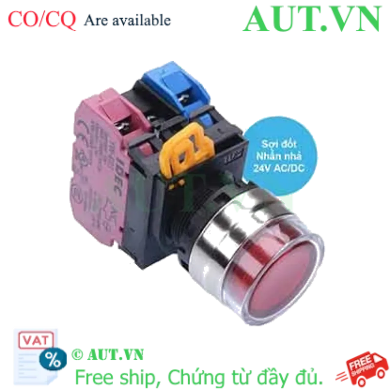 Ảnh của Nút nhấn nhả có đèn IDEC YW4L-MF2E11Q7R 24VAC/DC D22 1NO+1NC (Đỏ)