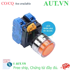 Ảnh của Nút nhấn nhả có đèn IDEC YW4L-MF2E20Q2A 6VAC/DC D22 2NO (Hổ phách)