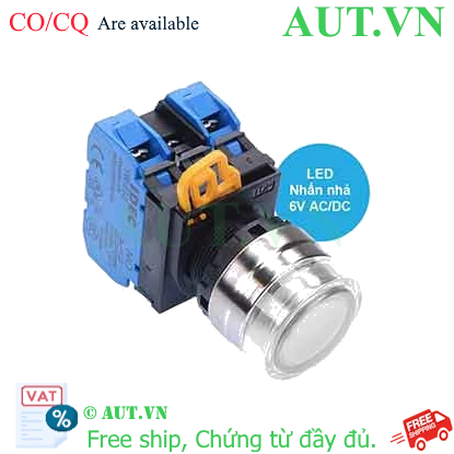 Ảnh của Nút nhấn nhả có đèn IDEC YW4L-MF2E20Q2PW 6VAC/DC D22 2NO (Trắng)