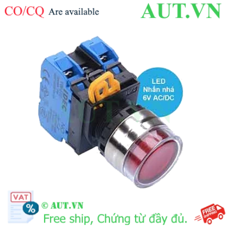 Ảnh của Nút nhấn nhả có đèn IDEC YW4L-MF2E20Q2R 6VAC/DC D22 2NO (Đỏ)