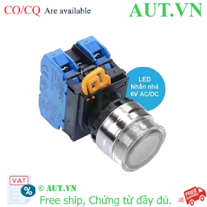 Ảnh của Nút nhấn nhả có đèn IDEC YW4L-MF2E20Q2W 6VAC/DC D22 2NO (Trắng)
