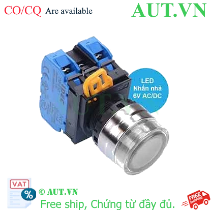 Ảnh của Nút nhấn nhả có đèn IDEC YW4L-MF2E20Q2W 6VAC/DC D22 2NO (Trắng)