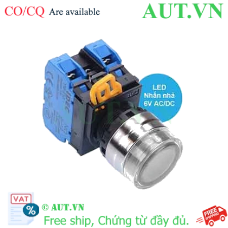 Ảnh của Nút nhấn nhả có đèn IDEC YW4L-MF2E20Q2W 6VAC/DC D22 2NO (Trắng)