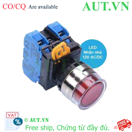 Ảnh của Nút nhấn nhả có đèn IDEC YW4L-MF2E20Q3R 12VAC/DC D22 2NO (Đỏ)