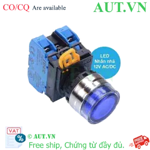 Ảnh của Nút nhấn nhả có đèn IDEC YW4L-MF2E20Q3S 12VAC/DC D22 2NO (Xanh)