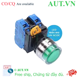 Ảnh của Nút nhấn nhả có đèn IDEC YW4L-MF2E20Q4G 24VAC/DC D22 2NO (Xanh)