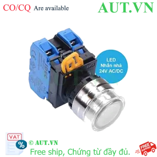 Ảnh của Nút nhấn nhả có đèn IDEC YW4L-MF2E20Q4PW 24VAC/DC D22 2NO (Trắng)