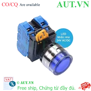 Ảnh của Nút nhấn nhả có đèn IDEC YW4L-MF2E20Q4S 24VAC/DC D22 2NO (Xanh)