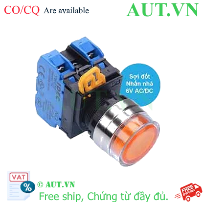 Ảnh của Nút nhấn nhả có đèn IDEC YW4L-MF2E20Q5A 6VAC/DC D22 2NO (Hổ phách)