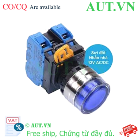 Ảnh của Nút nhấn nhả có đèn IDEC YW4L-MF2E20Q6S 12VAC/DC D22 2NO (Xanh)